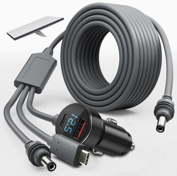 3-in-1 Step-Up Car Charger with Digital Display, 30V 2A 100W